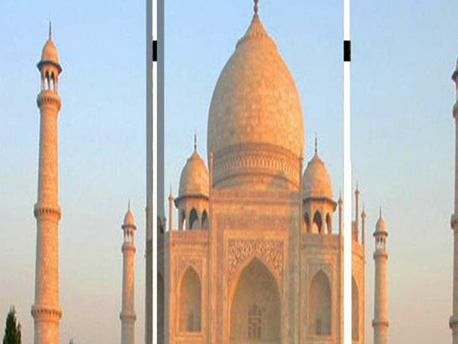 48" X 72" Multi Color Wood Canvas Taj Mahal  Screen