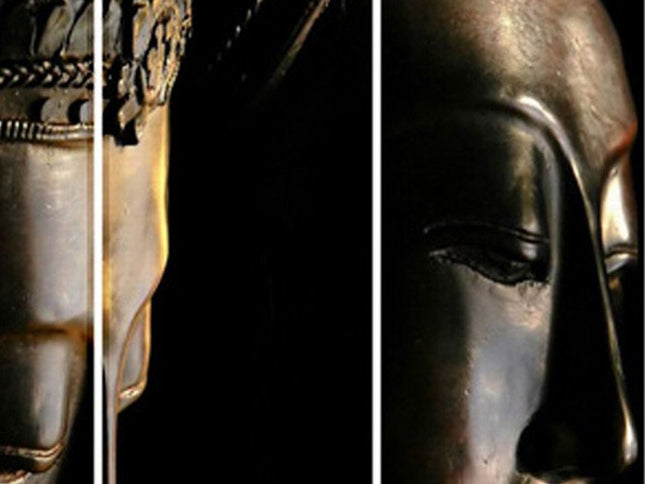 48" X 72" Multi Color Wood Canvas Budda  Screen