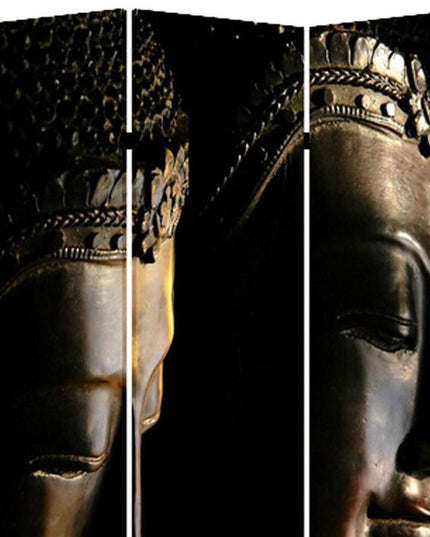 48" X 72" Multi Color Wood Canvas Budda  Screen