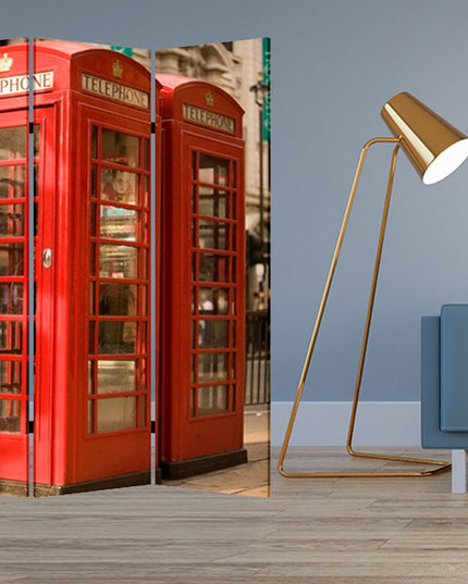 48" X 72" Multi Color Wood Canvas London  Screen