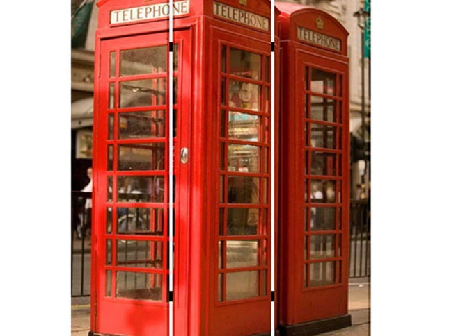 48" X 72" Multi Color Wood Canvas London  Screen