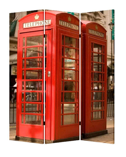 48" X 72" Multi Color Wood Canvas London  Screen