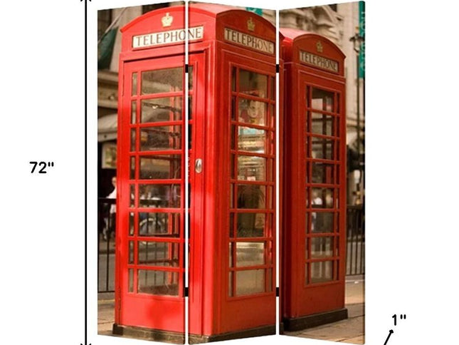 48" X 72" Multi Color Wood Canvas London  Screen