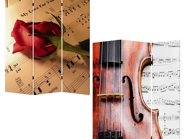 48 X 72 Multi Color Wood Canvas Music  Screen