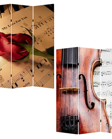 48 X 72 Multi Color Wood Canvas Music  Screen