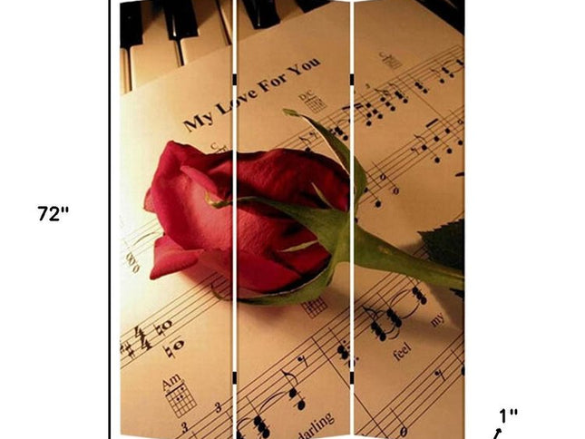 48 X 72 Multi Color Wood Canvas Music  Screen