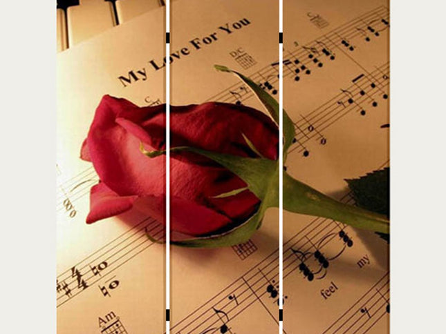 72" Brown And White Canvas Folding Three Panel Screen Room Divider