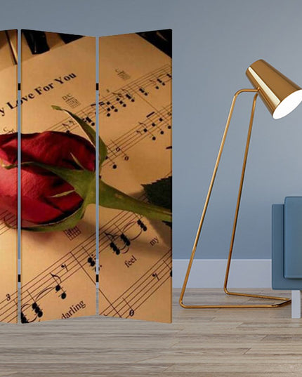 48 X 72 Multi Color Wood Canvas Music  Screen