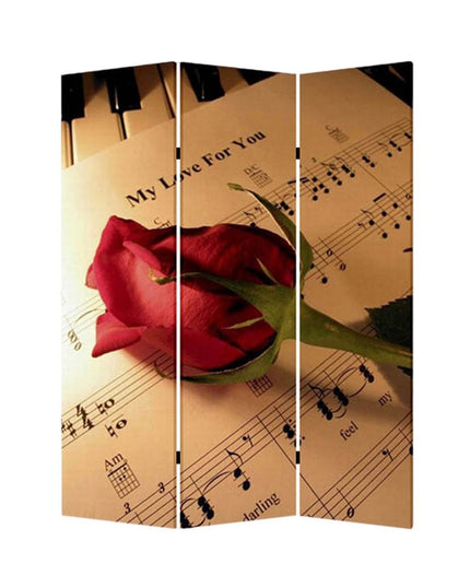 48 X 72 Multi Color Wood Canvas Music  Screen