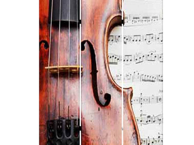 48 X 72 Multi Color Wood Canvas Music  Screen