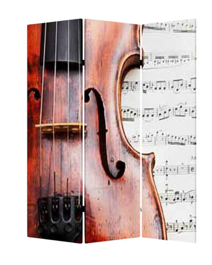 48 X 72 Multi Color Wood Canvas Music  Screen