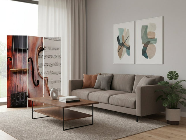 48 X 72 Multi Color Wood Canvas Music  Screen