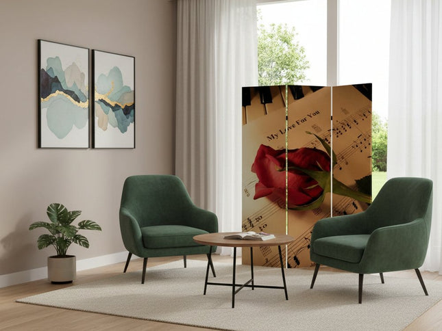 48 X 72 Multi Color Wood Canvas Music  Screen