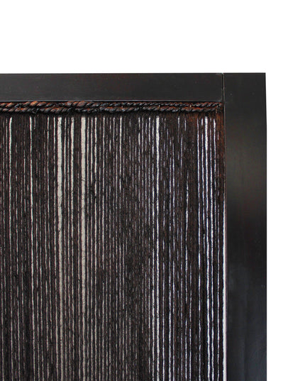 Dark Wood And Water Hyacinth 3 Panel Room Divider Screen