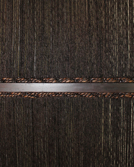 Dark Wood And Water Hyacinth 3 Panel Room Divider Screen