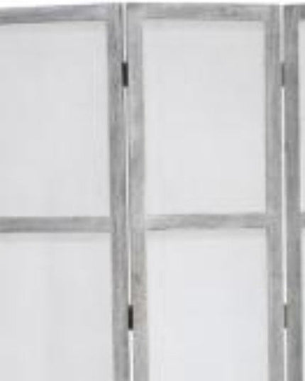 67" Gray Folding Three Panel Screen Room Divider