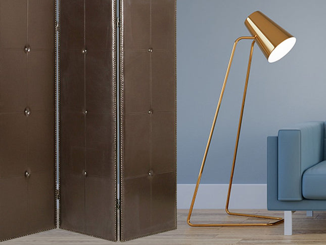 60" X 72" Brown Faux Leather  Screen