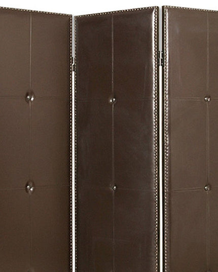 60" X 72" Brown Faux Leather  Screen