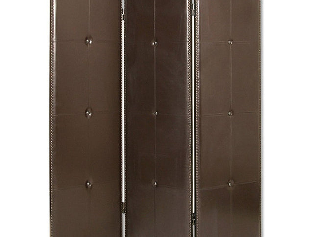 60" X 72" Brown Faux Leather  Screen