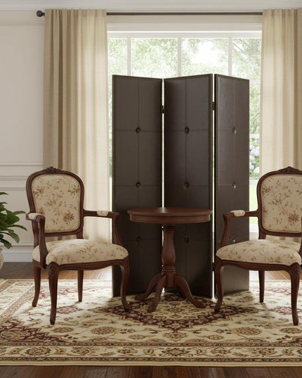 60" X 72" Brown Faux Leather  Screen