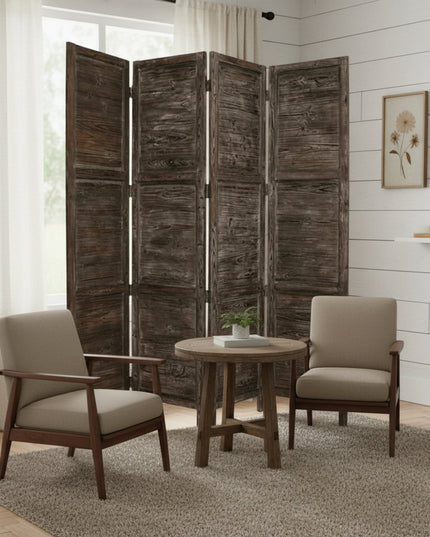 76" X 84" Black Wood Screen