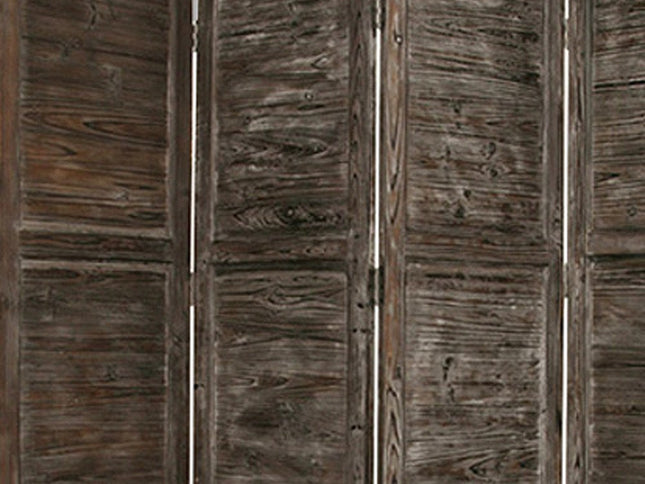 84" Black Wood Folding Four Panel Screen Room Divider