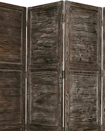 84" Black Wood Folding Four Panel Screen Room Divider