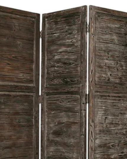 84" Black Wood Folding Four Panel Screen Room Divider