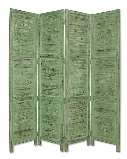 84" Black Wood Folding Four Panel Screen Room Divider