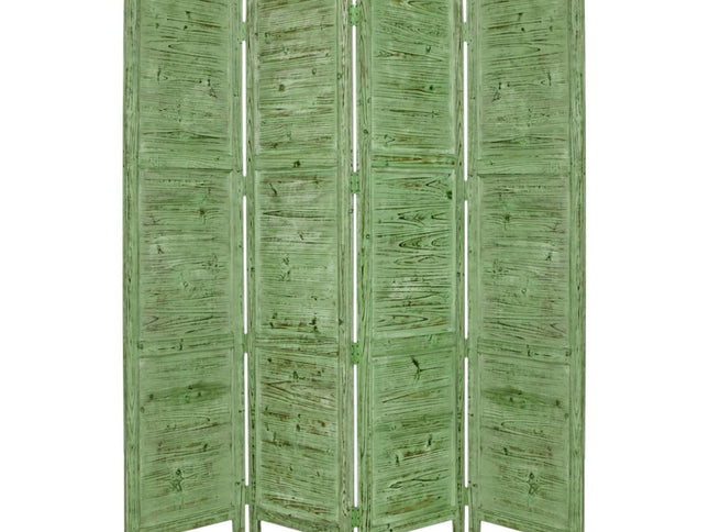 84" Black Wood Folding Four Panel Screen Room Divider