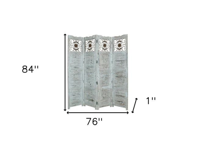 76" X 84" Blue Wood Screen