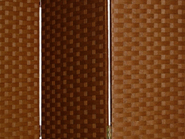 54" X 72" Dark Brown Wood  3 Panel Screen
