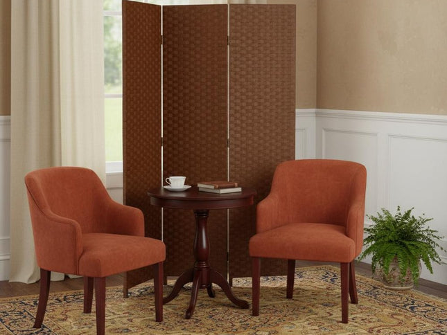 72" Dark Brown Folding Three Panel Screen Room Divider