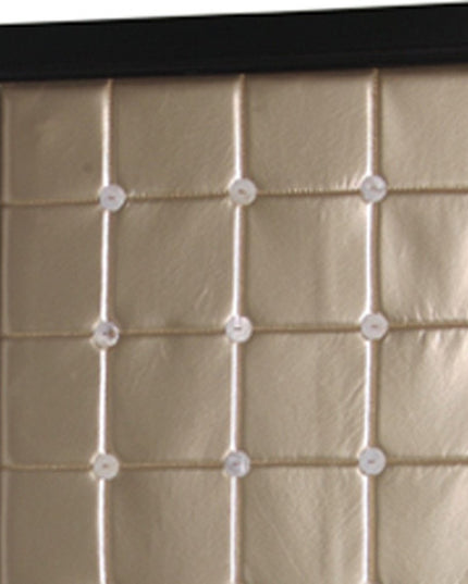 59" X 67" Gold Wood & Fabric  Screen