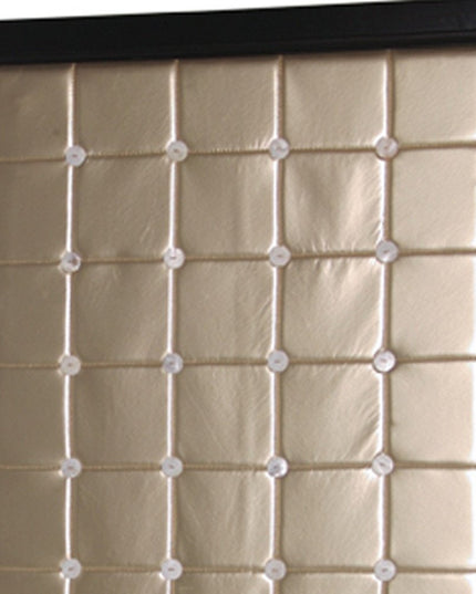 67" Gold Fabric Folding Two Panel Screen Room Divider