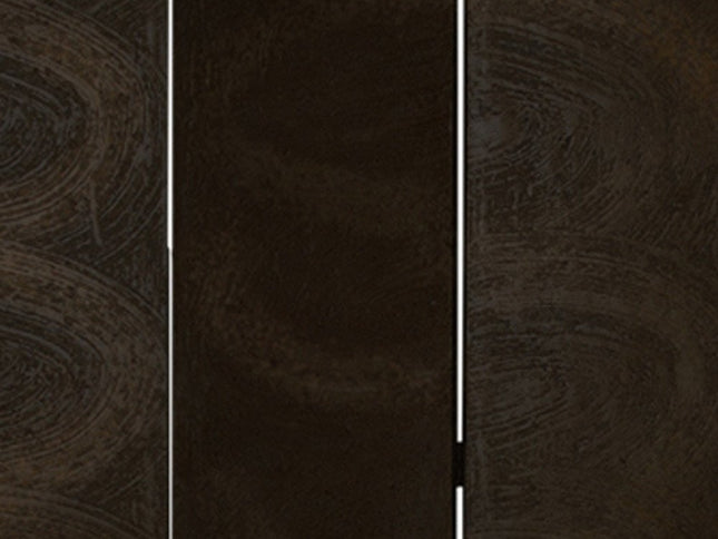 72" Black Canvas Folding Three Panel Screen Room Divider