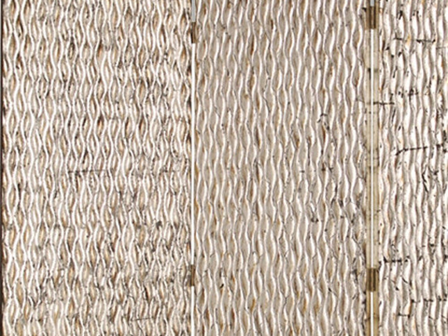 63" X 72" Silver Wood 3 Panel  Screen