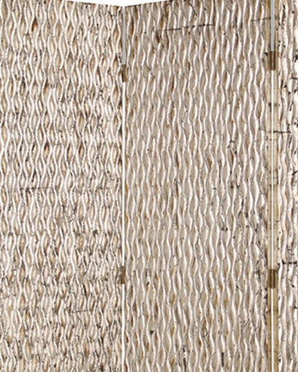 63" X 72" Silver Wood 3 Panel  Screen