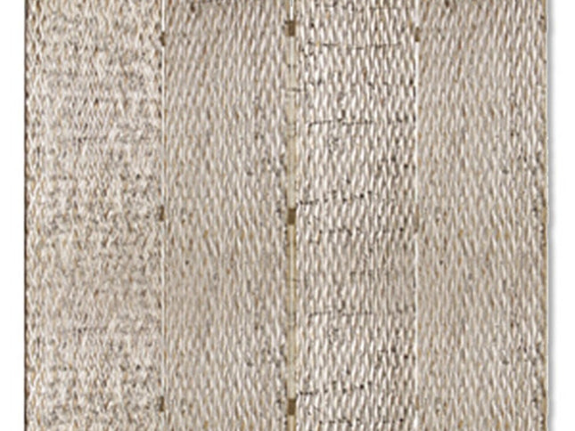 84" Silver Wood Folding Four Panel Screen Room Divider