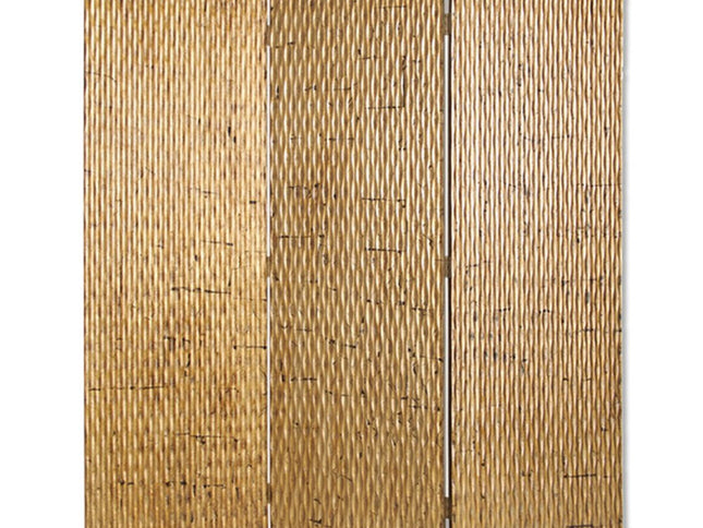 63" X 72" Silver Wood 3 Panel  Screen