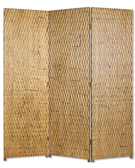 63" X 72" Silver Wood 3 Panel  Screen