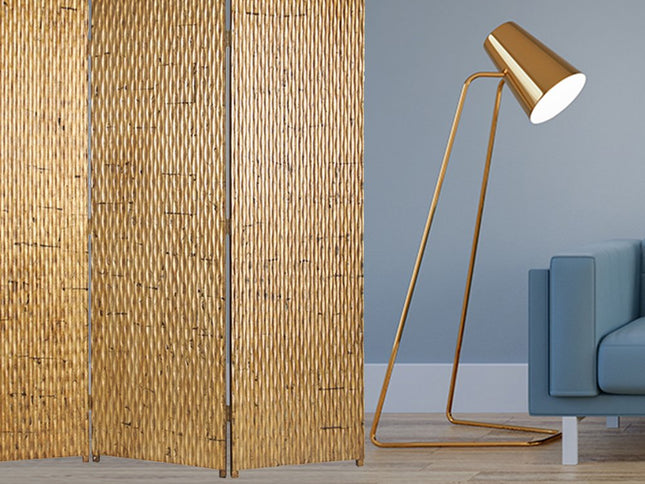 63" X 72" Silver Wood 3 Panel  Screen