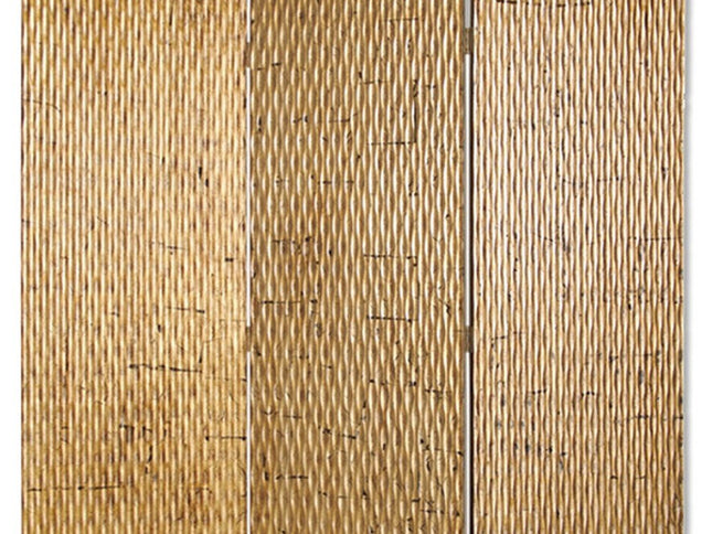 72" Silver Wood Folding Three Panel Screen Room Divider