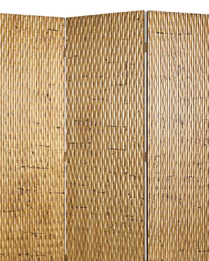 72" Silver Wood Folding Three Panel Screen Room Divider