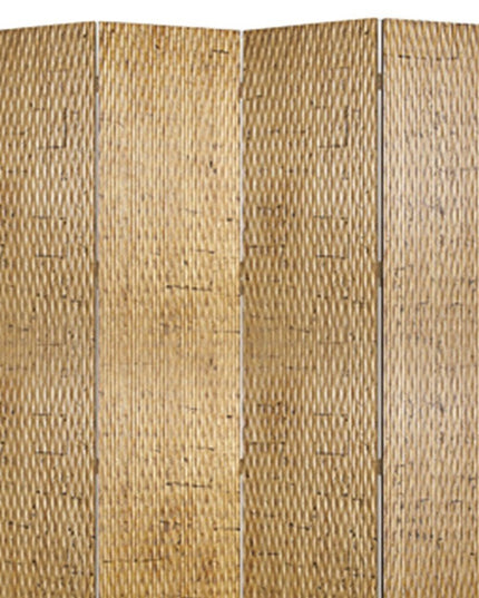 84" Silver Wood Folding Four Panel Screen Room Divider