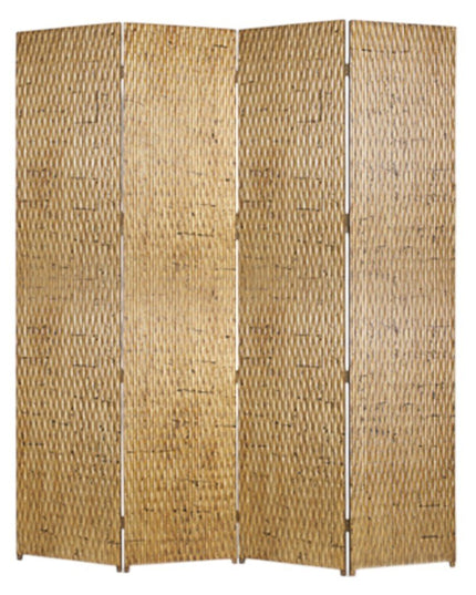 84" Silver Wood Folding Four Panel Screen Room Divider