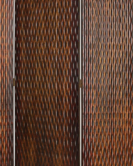 1" X 63" X 72" Brown Wood 3 Panel  Screen