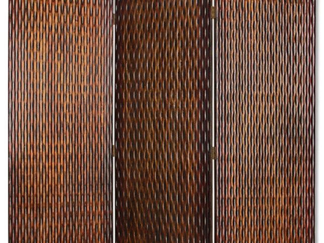 1" X 63" X 72" Brown Wood 3 Panel  Screen