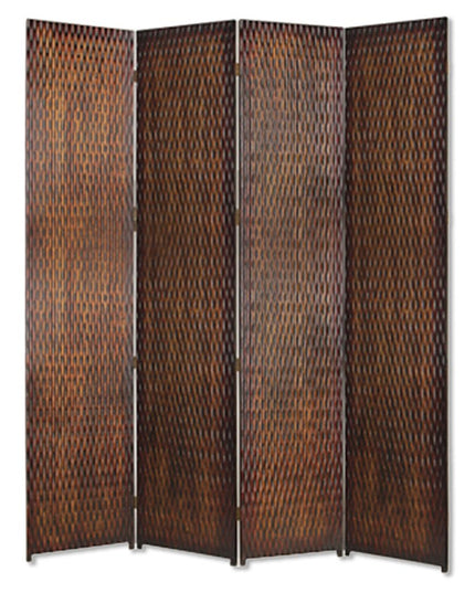 84" Silver Wood Folding Four Panel Screen Room Divider