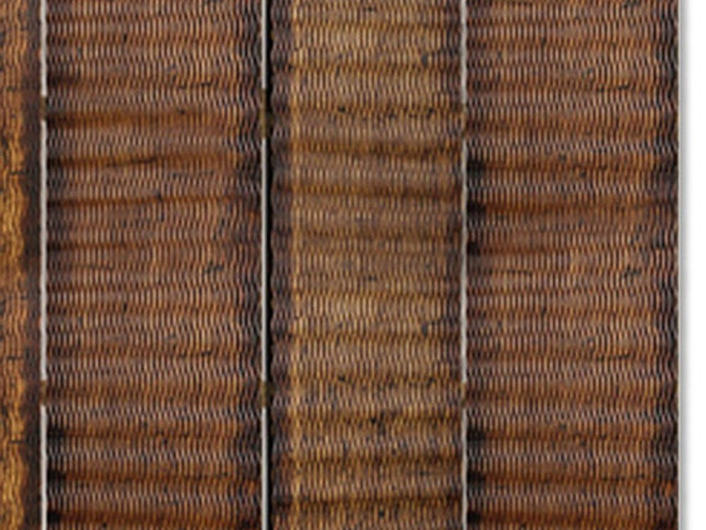 84" Brown Wood Folding Four Panel Screen Room Divider